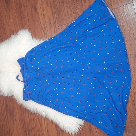 Y2K Midi Length Ditzy Abstract Button Front Flare Skirt - Picture 2 of 5